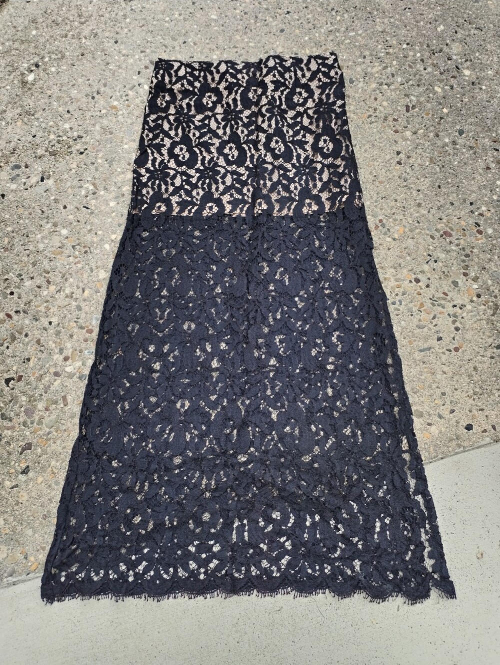 Vintage Trina Turk Black Lace Maxi Skirt – Made in USA – Size 0
